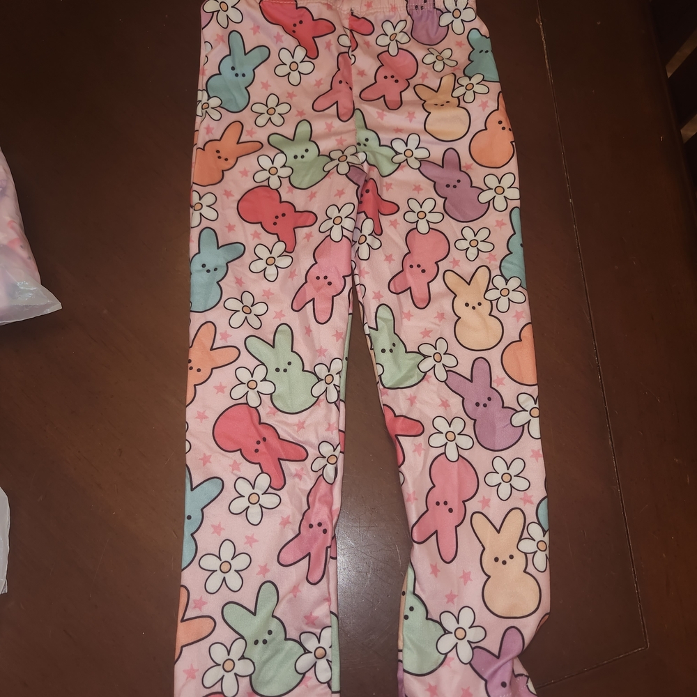 Girls' Pink Bunny Print Leggings